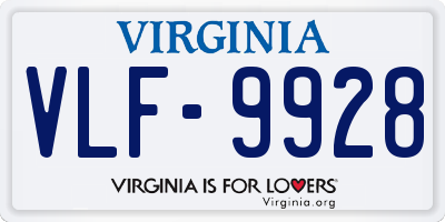 VA license plate VLF9928