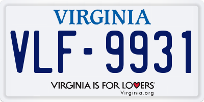 VA license plate VLF9931