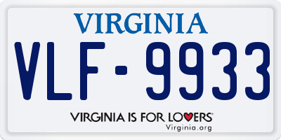 VA license plate VLF9933