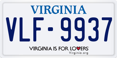 VA license plate VLF9937