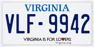 VA license plate VLF9942