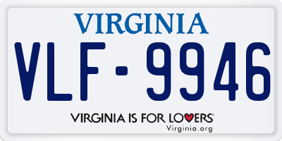 VA license plate VLF9946
