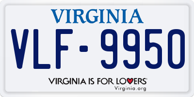 VA license plate VLF9950