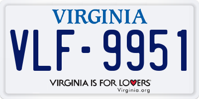 VA license plate VLF9951