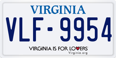 VA license plate VLF9954