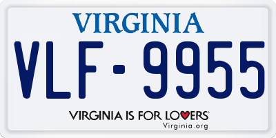 VA license plate VLF9955