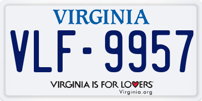 VA license plate VLF9957
