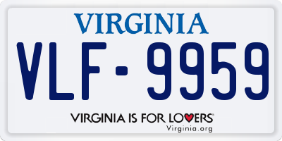 VA license plate VLF9959
