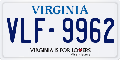 VA license plate VLF9962