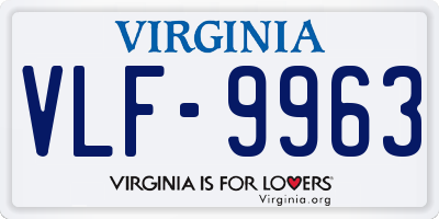 VA license plate VLF9963