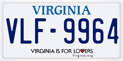 VA license plate VLF9964