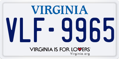 VA license plate VLF9965