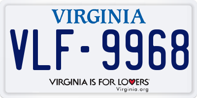 VA license plate VLF9968