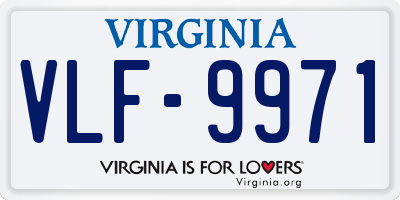 VA license plate VLF9971