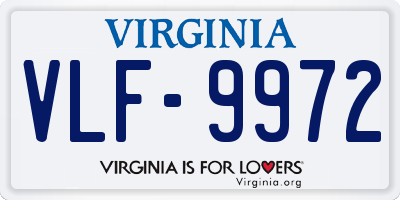 VA license plate VLF9972