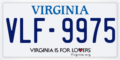 VA license plate VLF9975