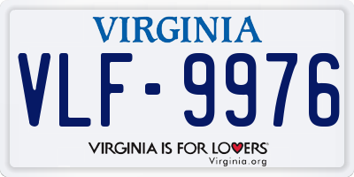 VA license plate VLF9976