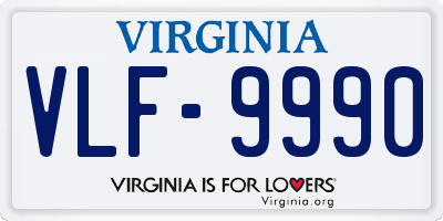 VA license plate VLF9990
