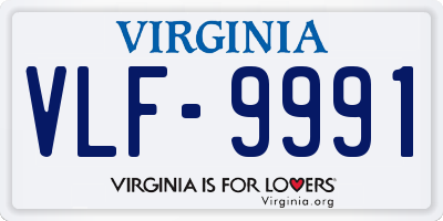 VA license plate VLF9991