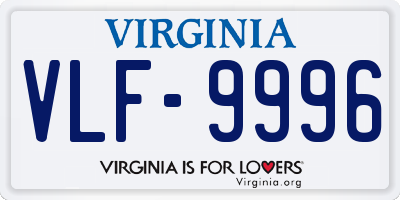 VA license plate VLF9996