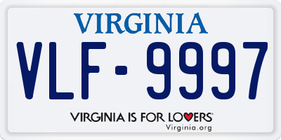 VA license plate VLF9997