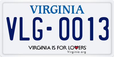 VA license plate VLG0013