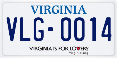 VA license plate VLG0014