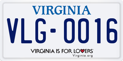 VA license plate VLG0016