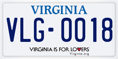 VA license plate VLG0018