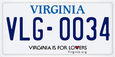 VA license plate VLG0034