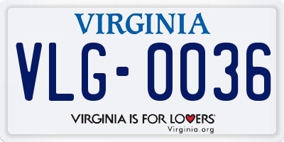 VA license plate VLG0036