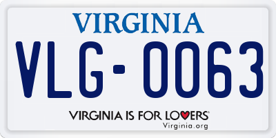 VA license plate VLG0063