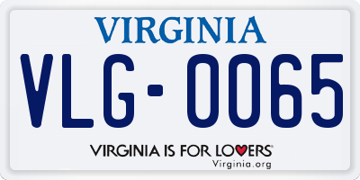 VA license plate VLG0065