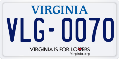 VA license plate VLG0070