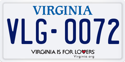 VA license plate VLG0072