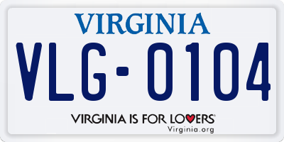 VA license plate VLG0104