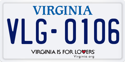 VA license plate VLG0106