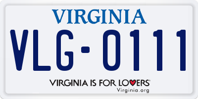 VA license plate VLG0111