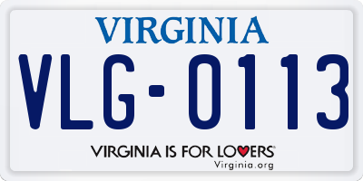 VA license plate VLG0113