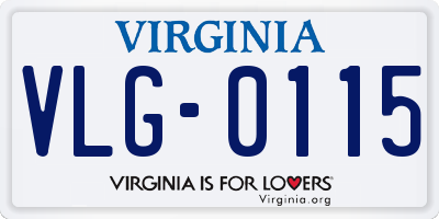 VA license plate VLG0115