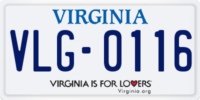 VA license plate VLG0116