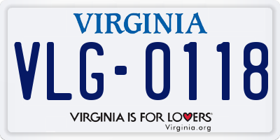 VA license plate VLG0118
