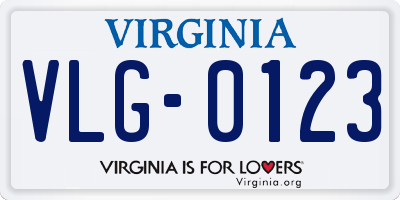 VA license plate VLG0123