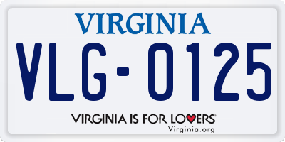 VA license plate VLG0125