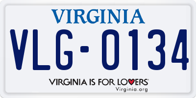VA license plate VLG0134