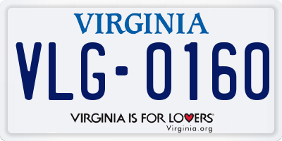 VA license plate VLG0160