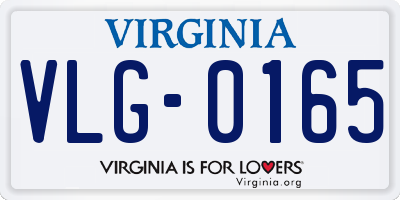 VA license plate VLG0165