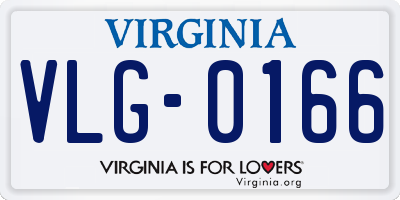 VA license plate VLG0166