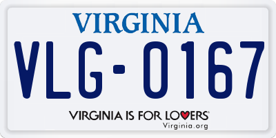 VA license plate VLG0167