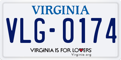 VA license plate VLG0174